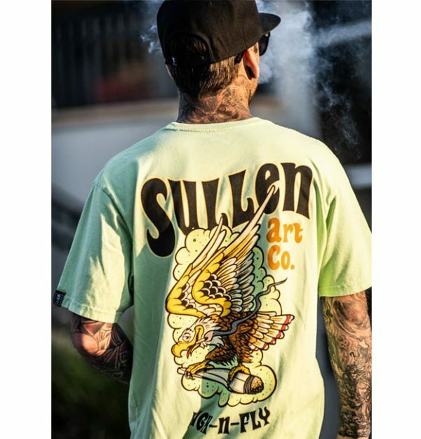 Sullen Clothing "HIGH N FLY" Premium Mens tee Art Collective tattoo Green