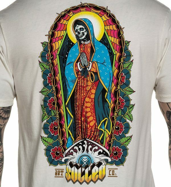 Sullen Clothing REZA POR EL SURF WHITE PREMIUM Mens tee Art Collective tattoo