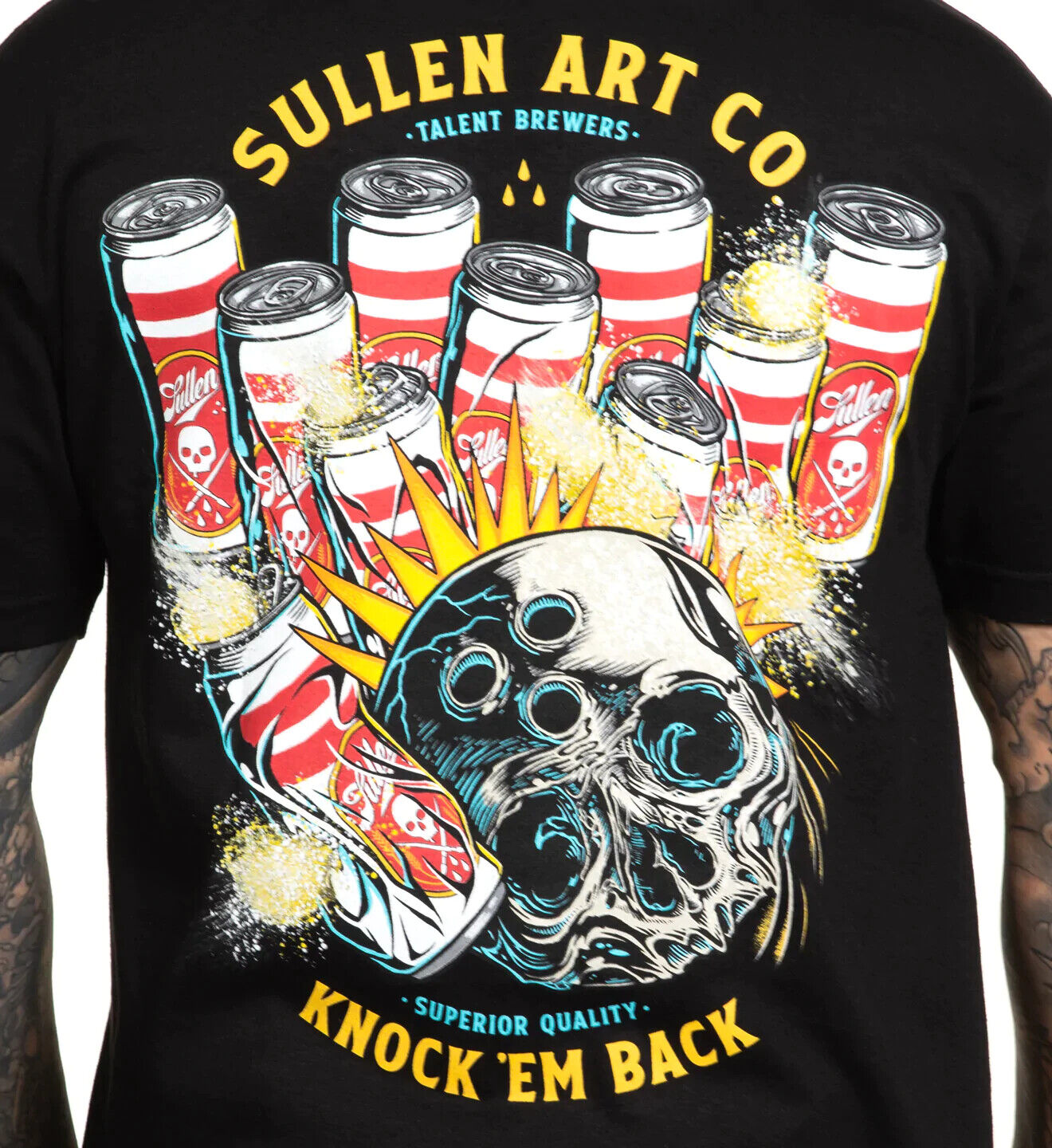 Sullen Clothing "KNOCK 'EM BACK" Mens tee Art Collective tattoo black