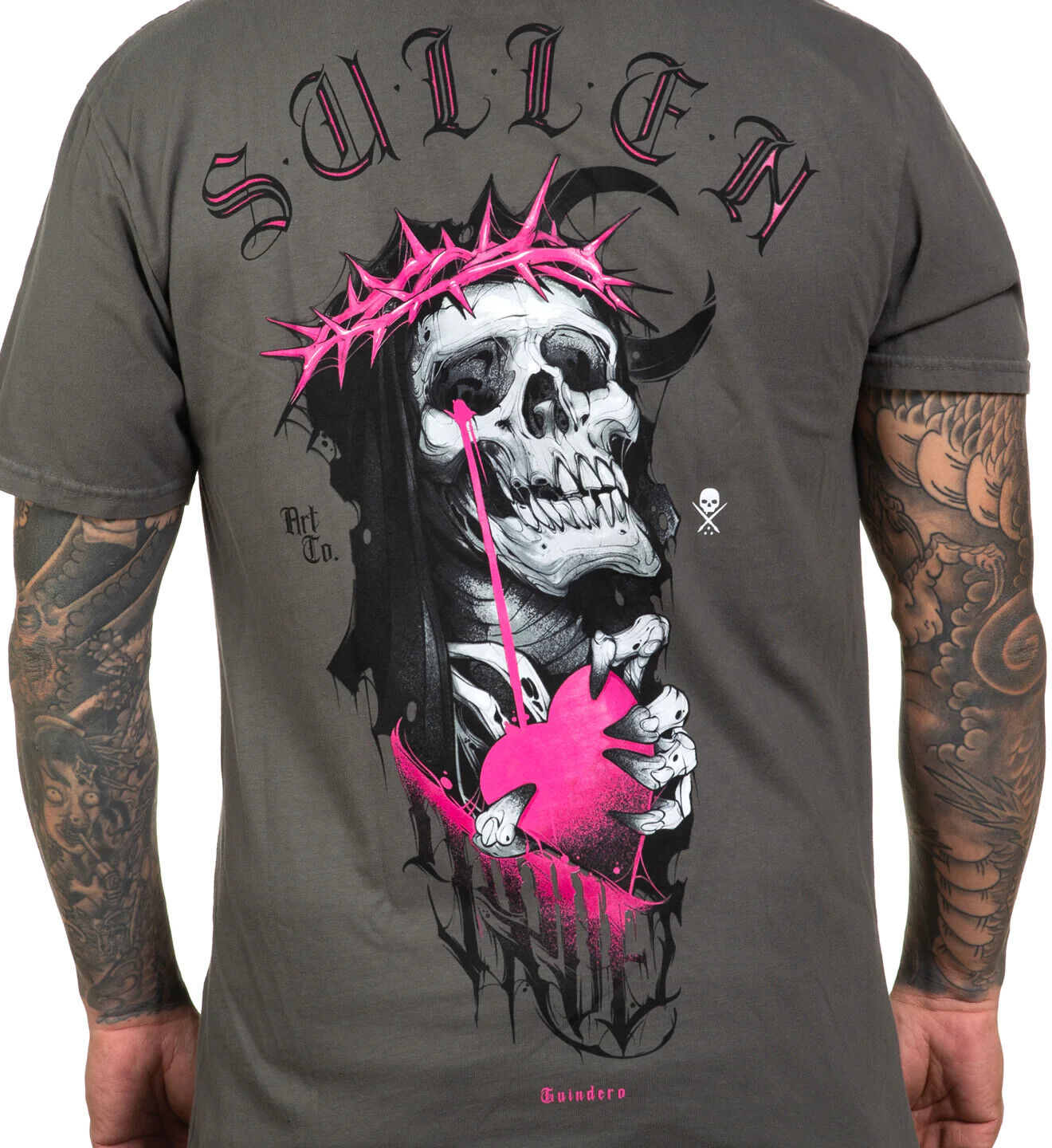 Sullen Clothing "Guindero Premium" Mens tee Art Collective tattoo Charcoal Grey