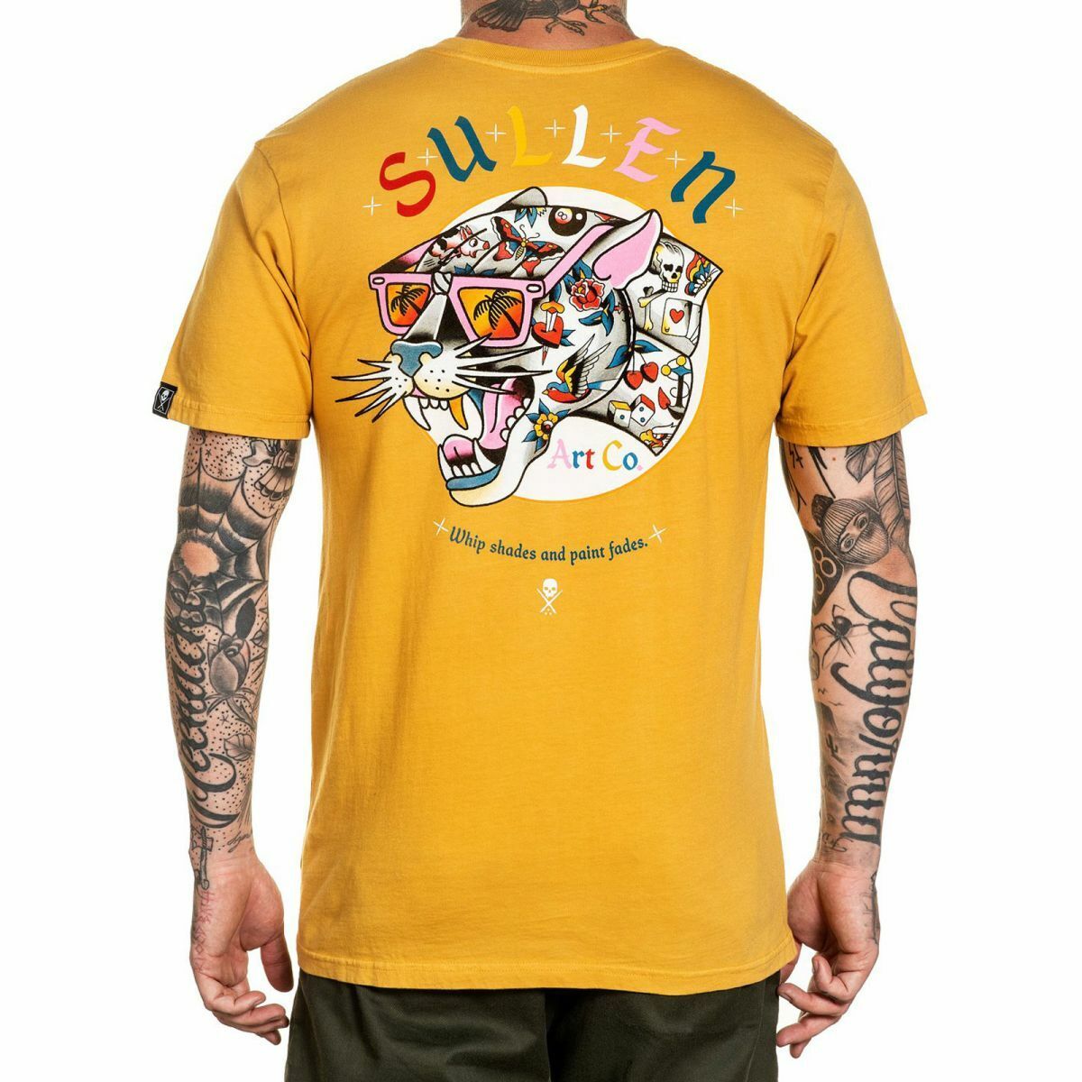 Sullen Clothing "Flash Panther" Premium Mens tee Art Collective tattoo Yellow