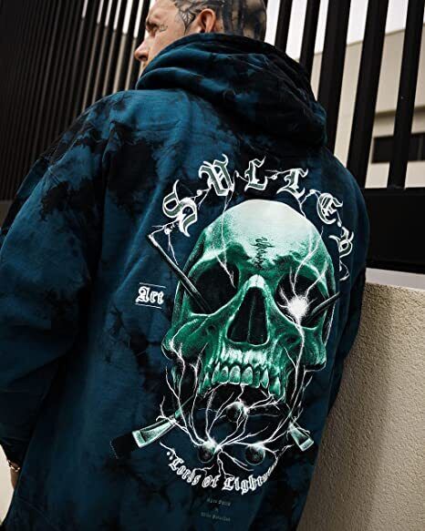 Sullen Clothing "Lords Pullover Hoodie" Mens Art Collective tattoo Blue Black