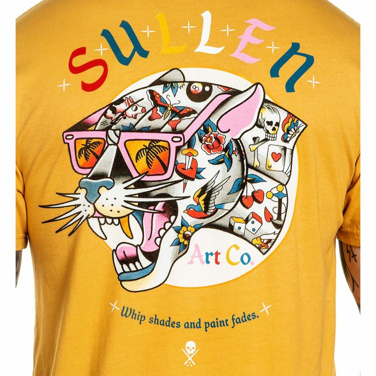 Sullen Clothing "Flash Panther" Premium Mens tee Art Collective tattoo Yellow