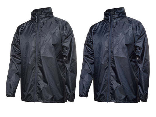 Hooded Spray Jacket Unisex Black Navy S M L XL 2XL 3XL