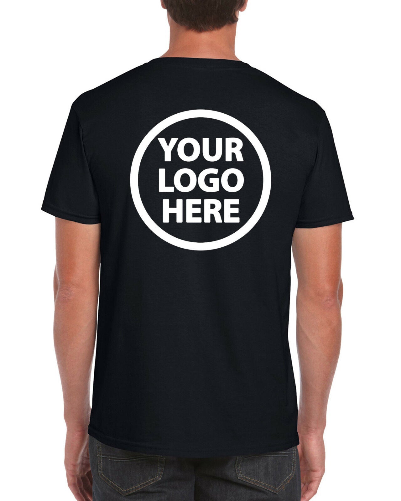 Custom Printed tees YOUR LOGO front & back S M L XL 2XL 3XL
