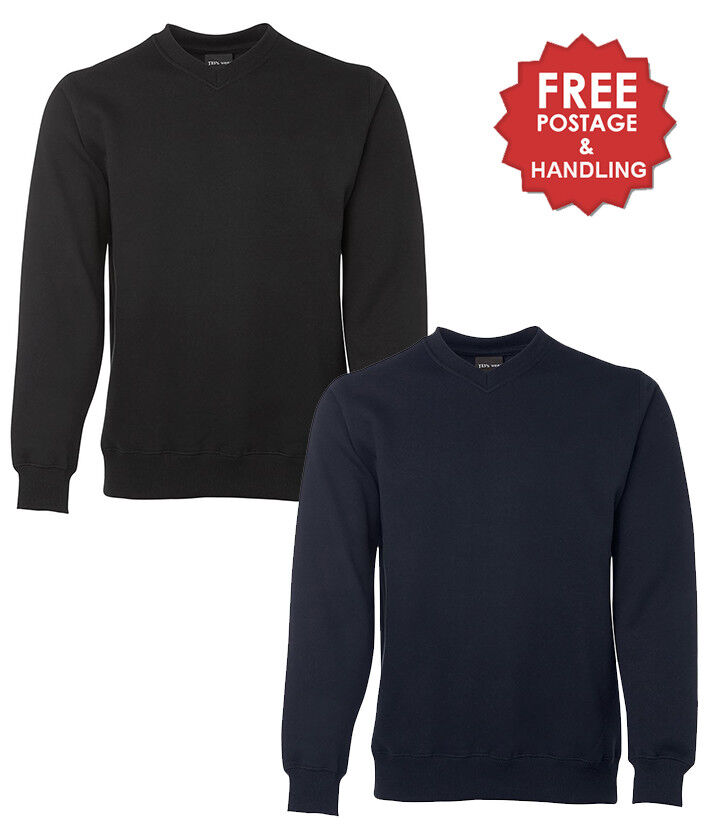 Fleecy v-neck sweat jumper windcheater mens womens S M L XL 2XL 3XL 4XL 5XL
