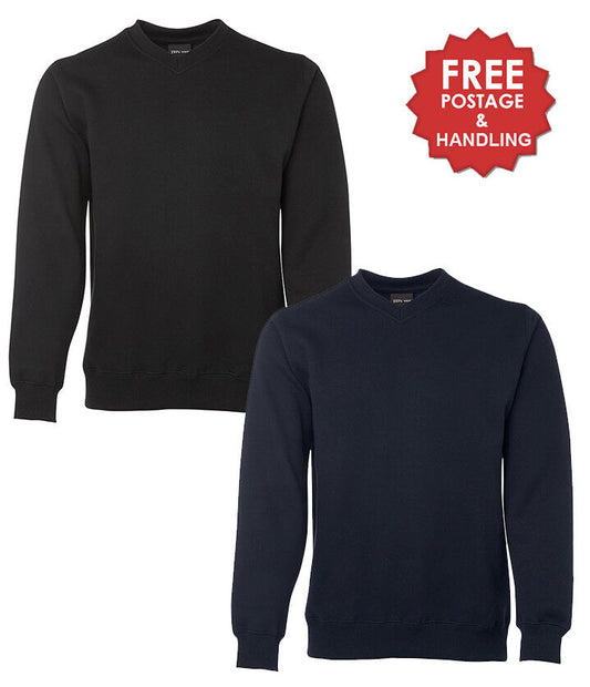 Fleecy v-neck sweat jumper windcheater mens womens S M L XL 2XL 3XL 4XL 5XL