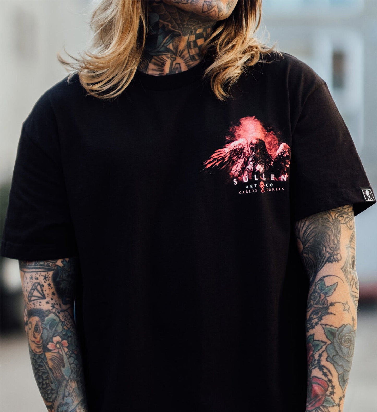 Sullen Clothing "Torres Angel " Mens tee Art Collective tattoo Black