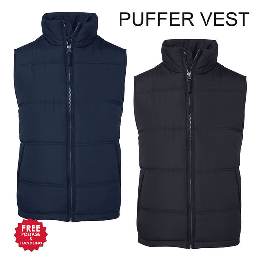 Puffer Vest Zip up mens womens adults black navy quilted size 12 - 5XL