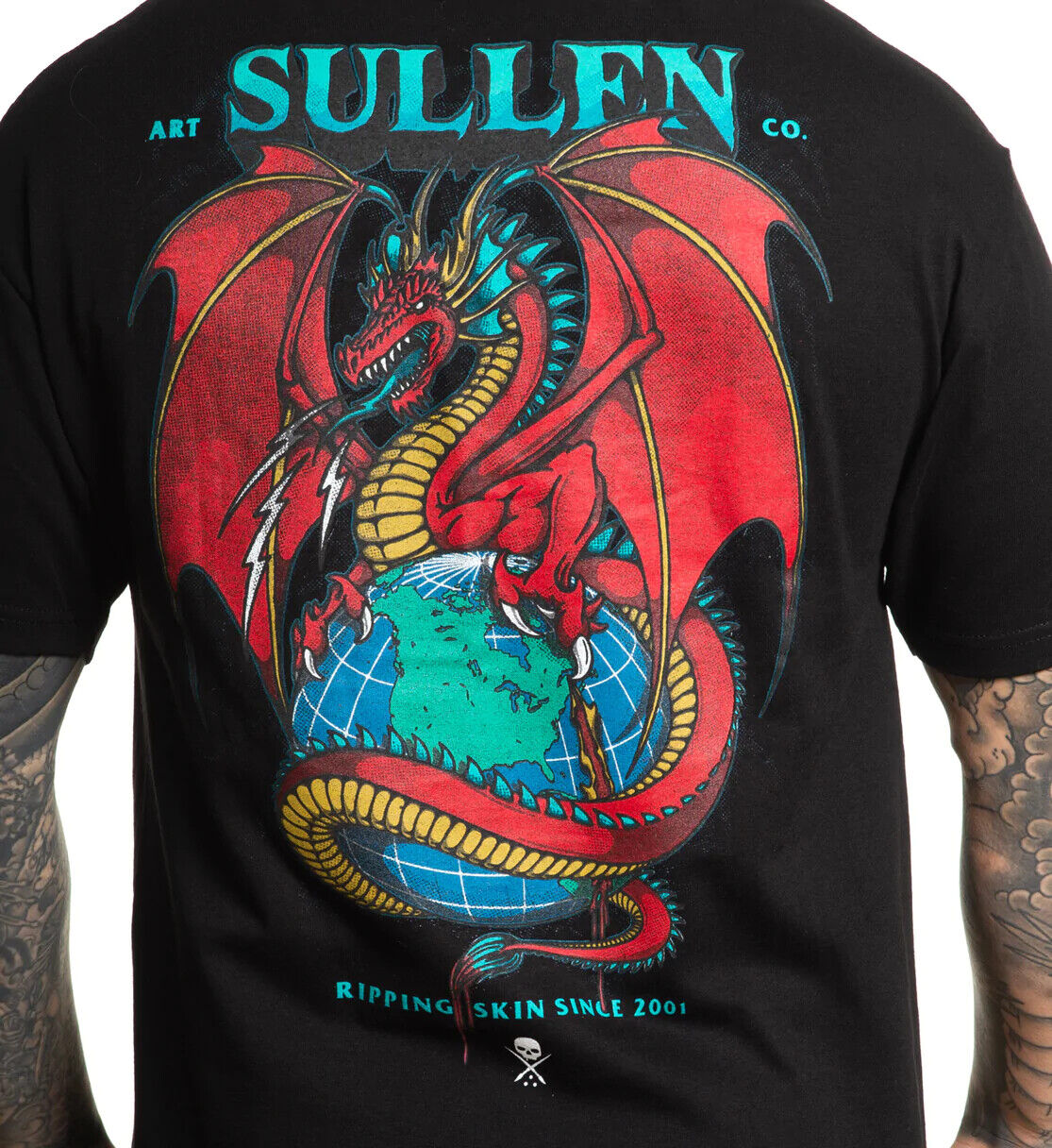 Sullen Clothing "DRAGON RIP" Mens tee Art Collective tattoo