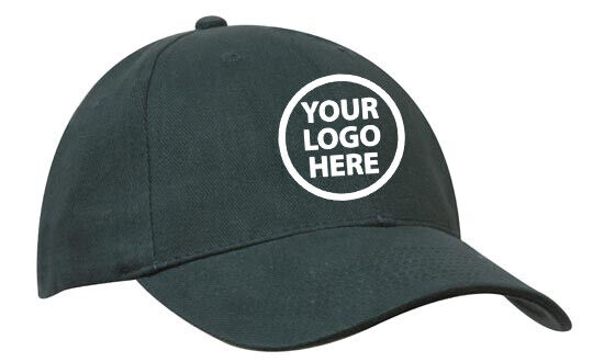 Embroidered Brushed Heavy Cotton Caps custom WITH YOUR LOGO QTY- 12,20,30,40,50.