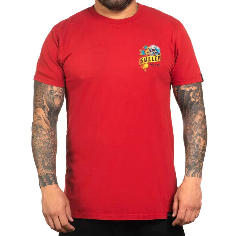 Sullen Clothing "HEADSTONE PREMIUM" Mens tee Art Collective tattoo Red