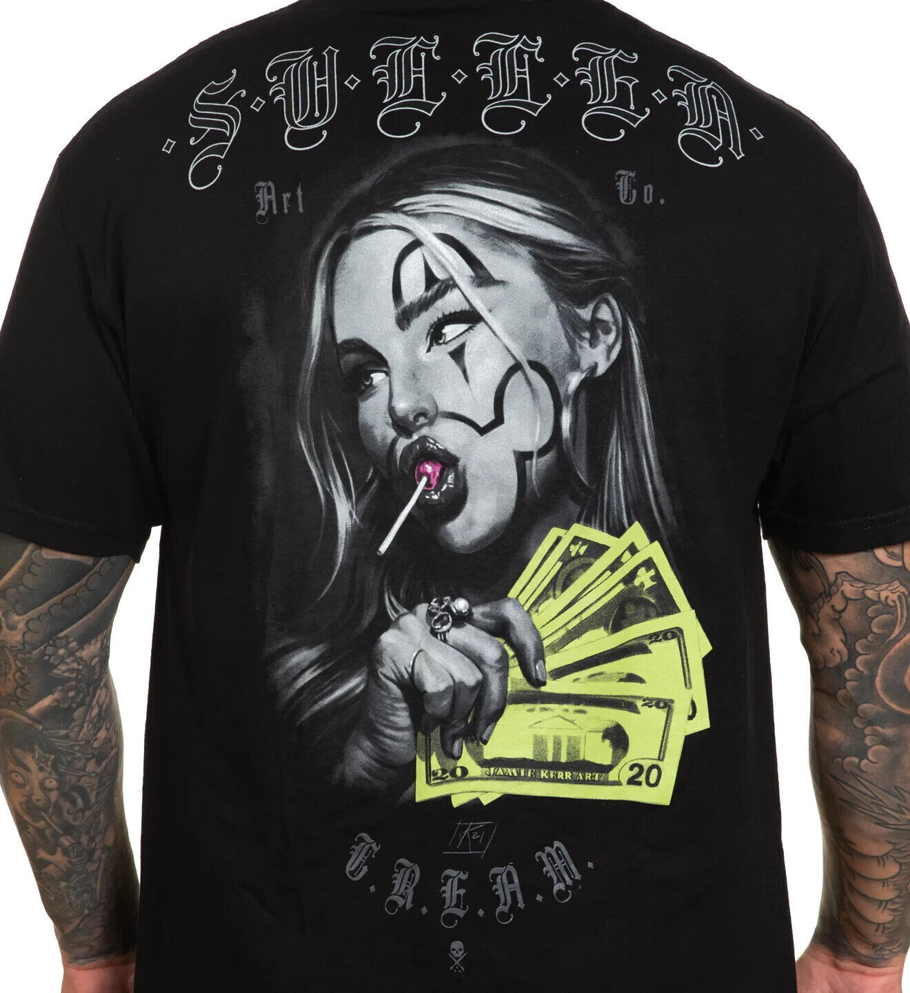 Sullen Clothing "CREAM" Mens tee Art Collective tattoo Black