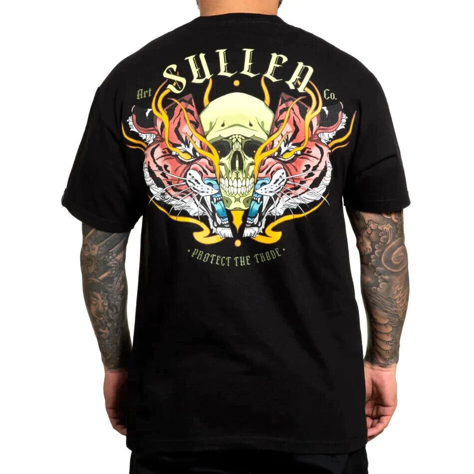 Sullen Clothing "SPLIT-TIGER" Mens tee Art Collective tattoo Black