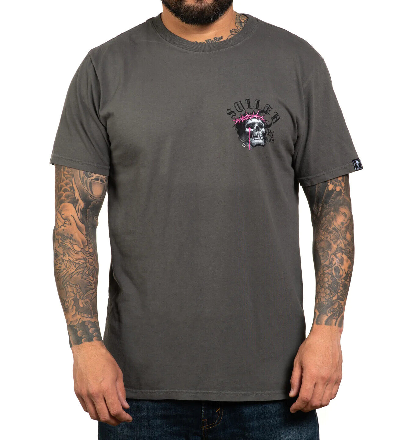 Sullen Clothing "Guindero Premium" Mens tee Art Collective tattoo Charcoal Grey