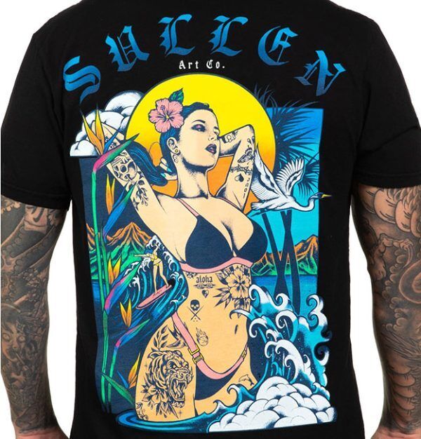 Sullen Clothing "Island Escape " Mens tee Art Collective tattoo Black