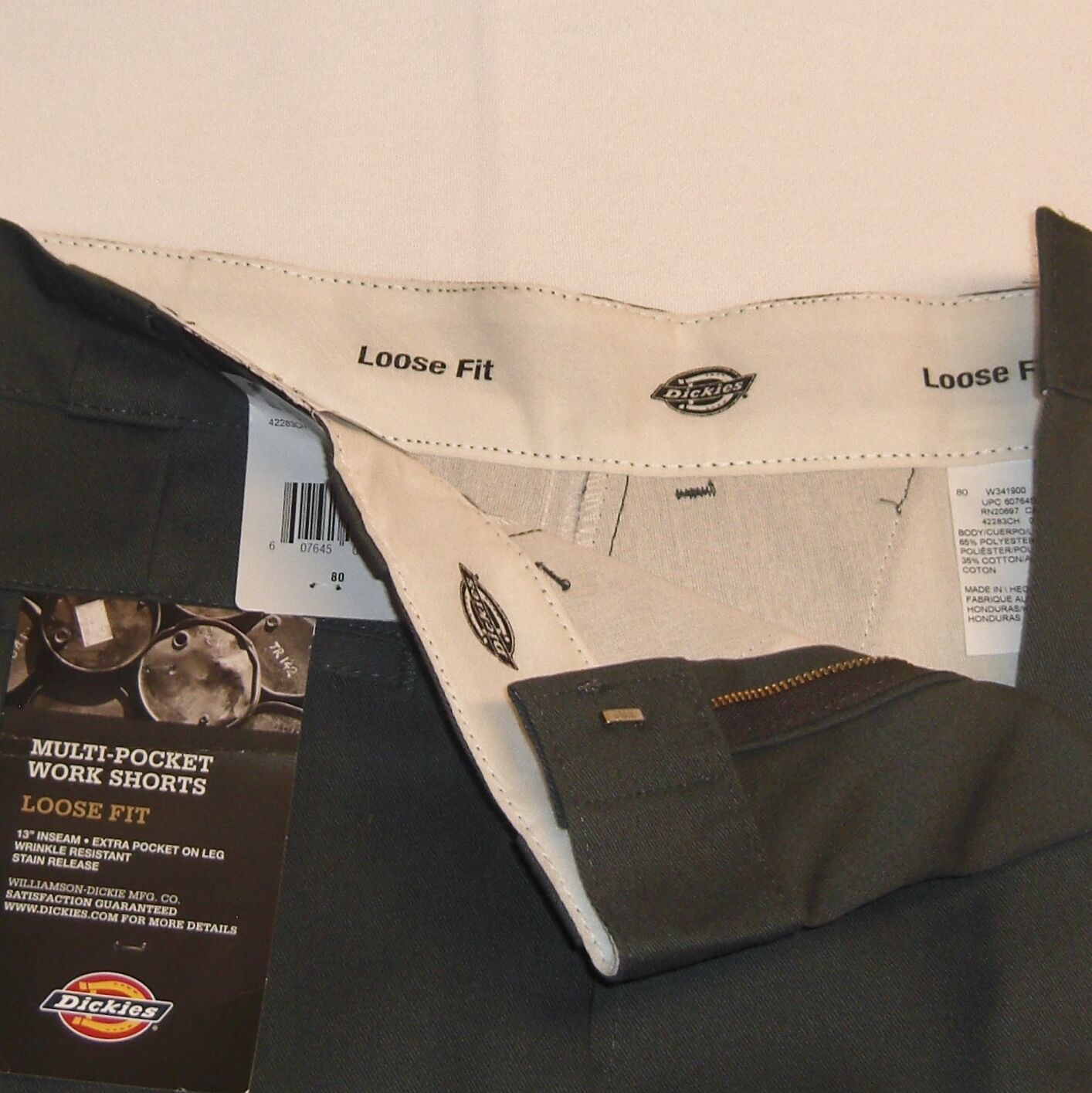 DICKIES 13 Inch Multi Pocket Short black navy charcoal khaki silver sizes 28-46