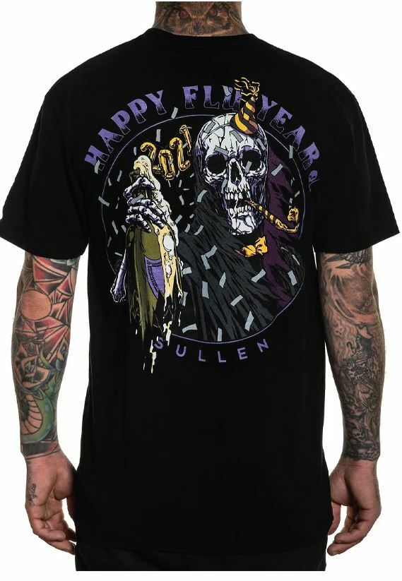 Sullen Clothing "HAPPY FLU YEAR" Mens tee Art Collective tattoo black