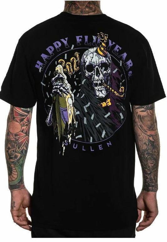 Sullen Clothing "HAPPY FLU YEAR" Mens tee Art Collective tattoo black