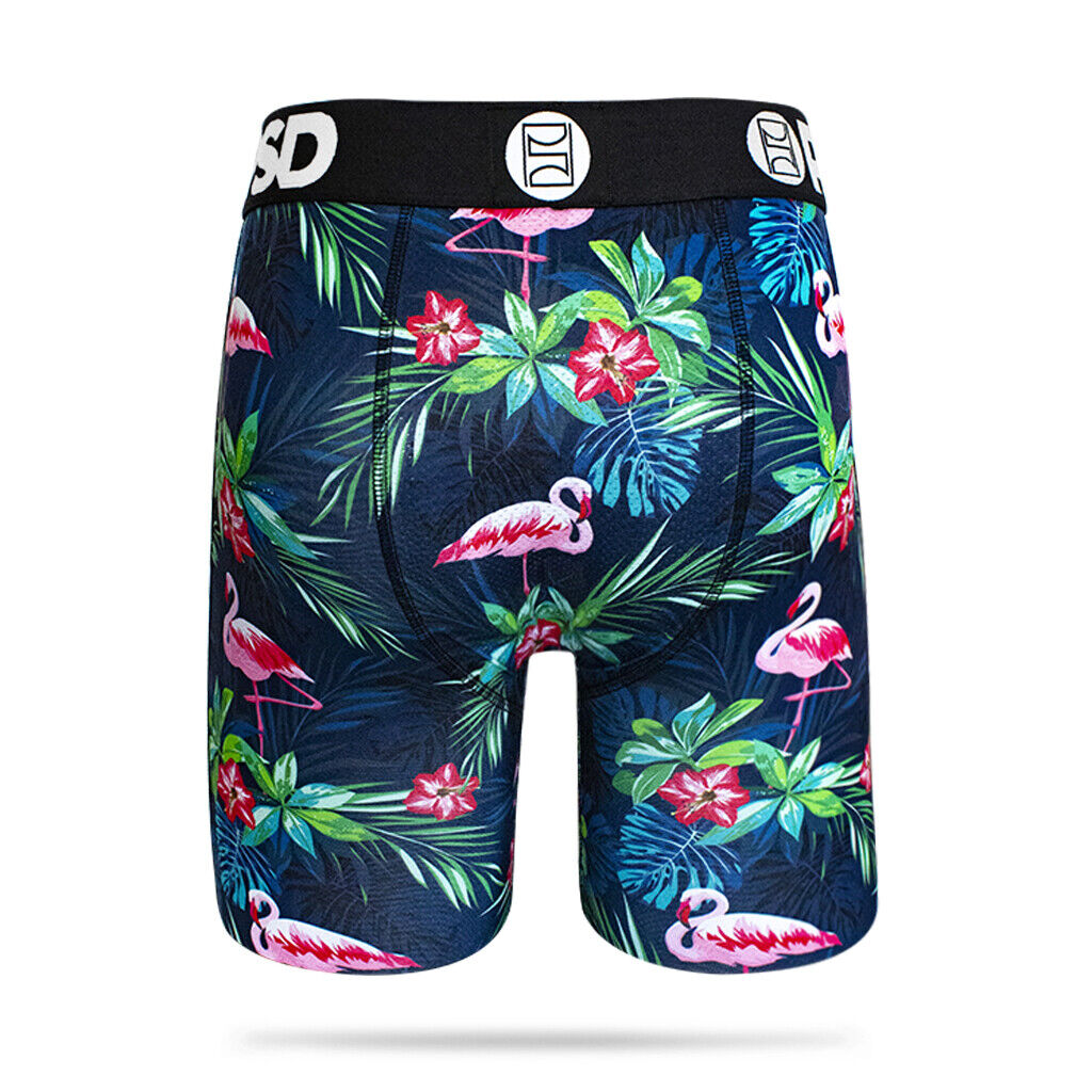 PSD Underwear design "Hawaiian Flamingo" boxer briefs sizes S M L XL XXL