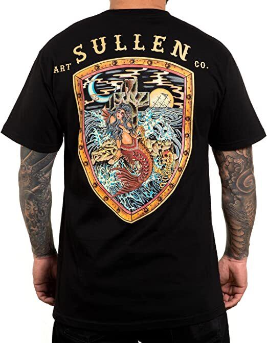 Sullen Clothing "Rock of Mermaids Standard" Mens tee Art Collective tattoo Black
