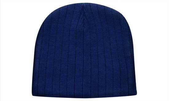Cable Knit Beanie unisex fleecy lined Black Navy Grey Bottle Green Royal Blue