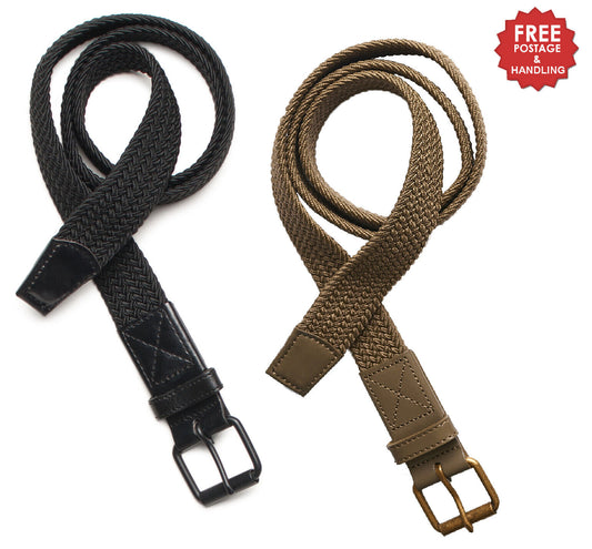 Mesh Belt Adjustable Unisex Black Brown