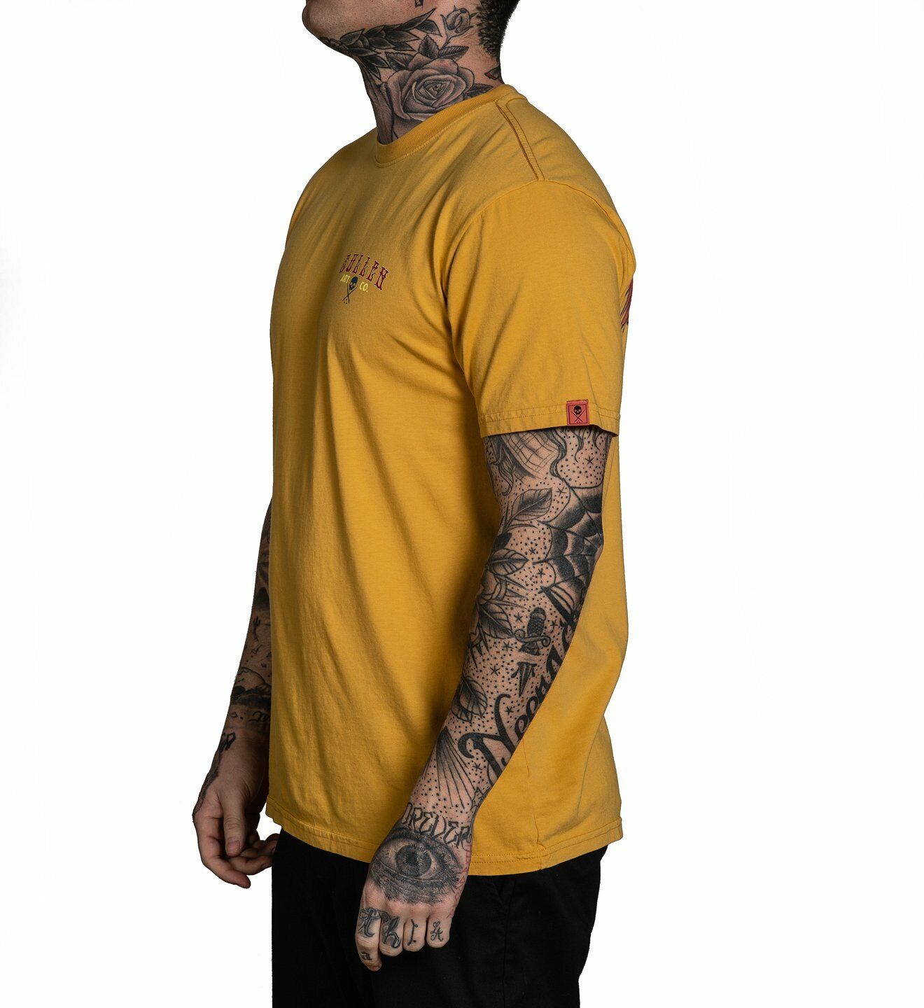 Sullen Clothing Mens ON ONE MUSTARD PREMIUM tee Art Collective tattoo
