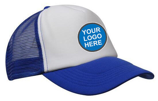 12 Trucker Caps Curved Peak Plastic Strap mesh custom printed WITH YOUR LOGO
