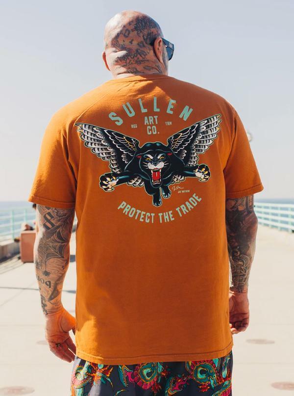 Sullen Clothing "BLAQ MAGIC" Mens tee Art Collective tattoo Burnt Orange