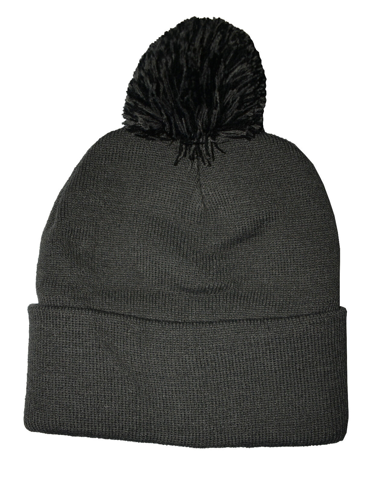 Pom Pom Beanie warm knitted unisex Black Navy Grey
