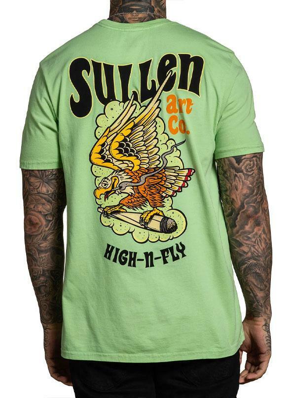 Sullen Clothing "HIGH N FLY" Premium Mens tee Art Collective tattoo Green