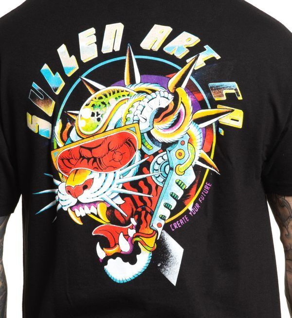 Sullen Clothing "Space Cat" Mens tee Art Collective tattoo Black