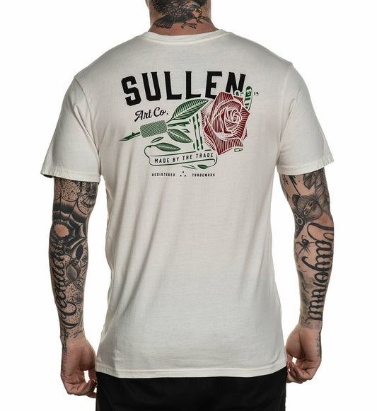 Sullen Clothing RED ROSE ANTIQUE WHITE Mens tee Art Collective tattoo