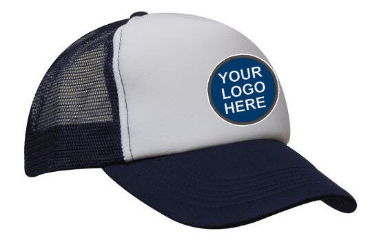 30 Trucker Caps Curved Peak Plastic Strap mesh custom printed WITH YOUR LOGO