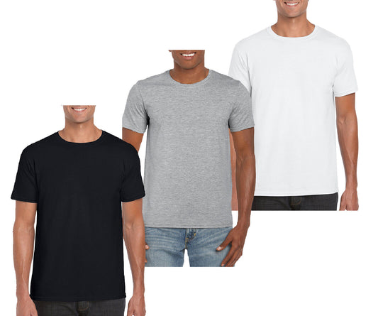 Mens 3 Pack Crew Neck T-shirts Black White Grey Navy S M L XL 2XL 3XL Tees Cheap