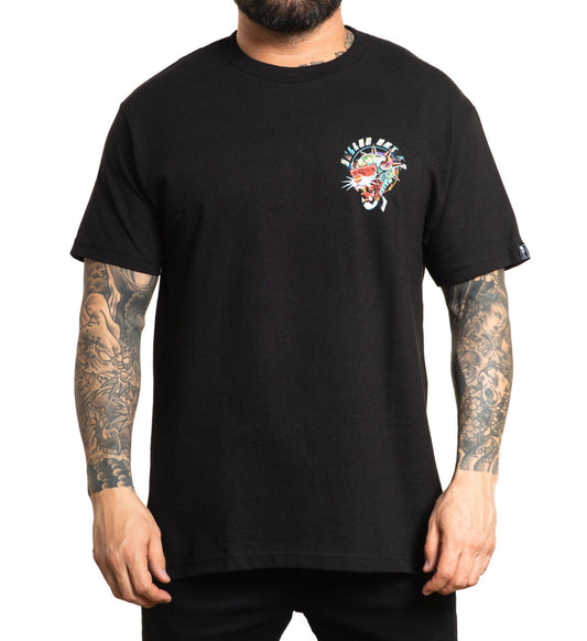Sullen Clothing "Space Cat" Mens tee Art Collective tattoo Black