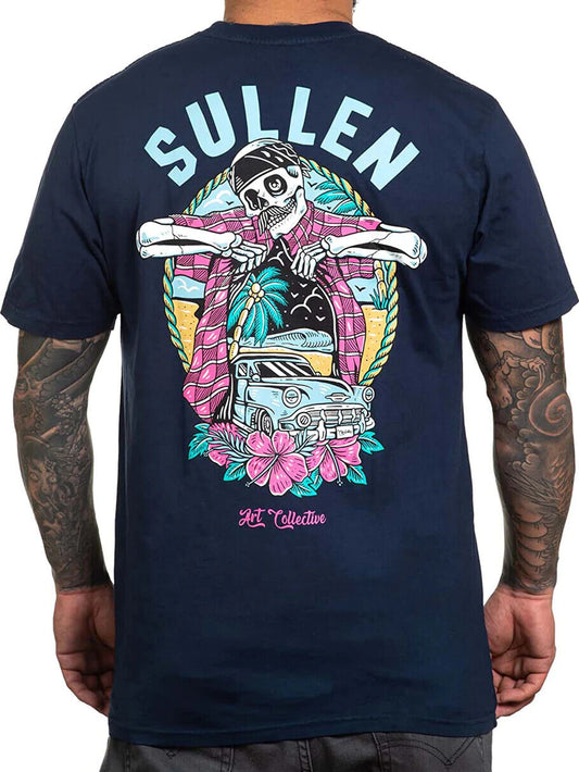 Sullen Clothing "ISLAND LIFE" Mens Premium tee Art Collective tattoo Navy Blue