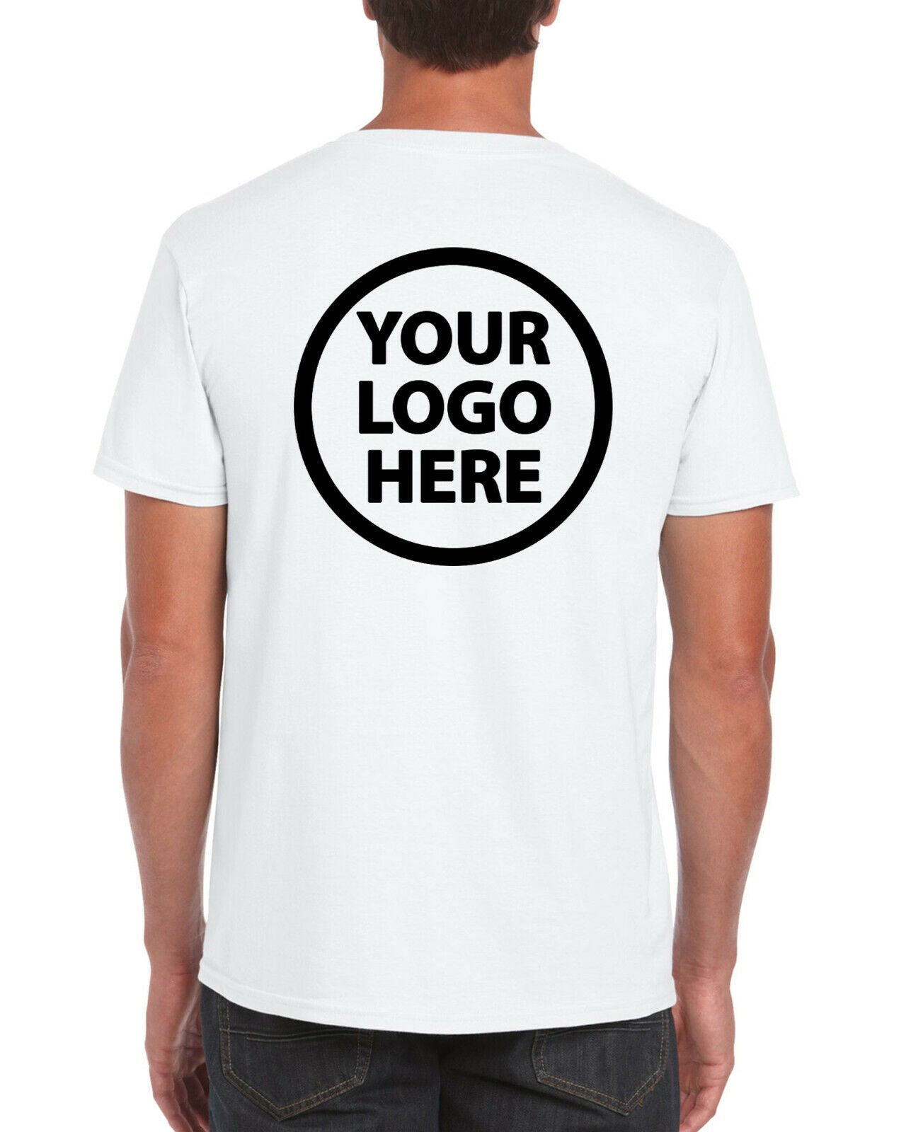 Custom Printed tees YOUR LOGO front & back S M L XL 2XL 3XL