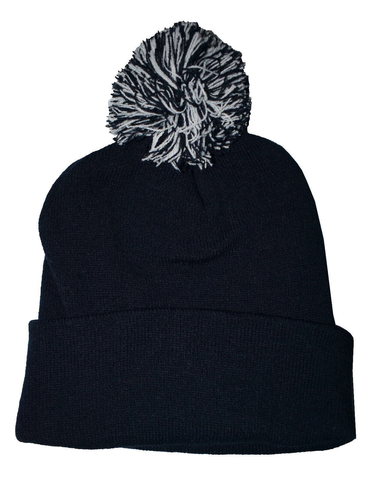 Pom Pom Beanie warm knitted unisex Black Navy Grey