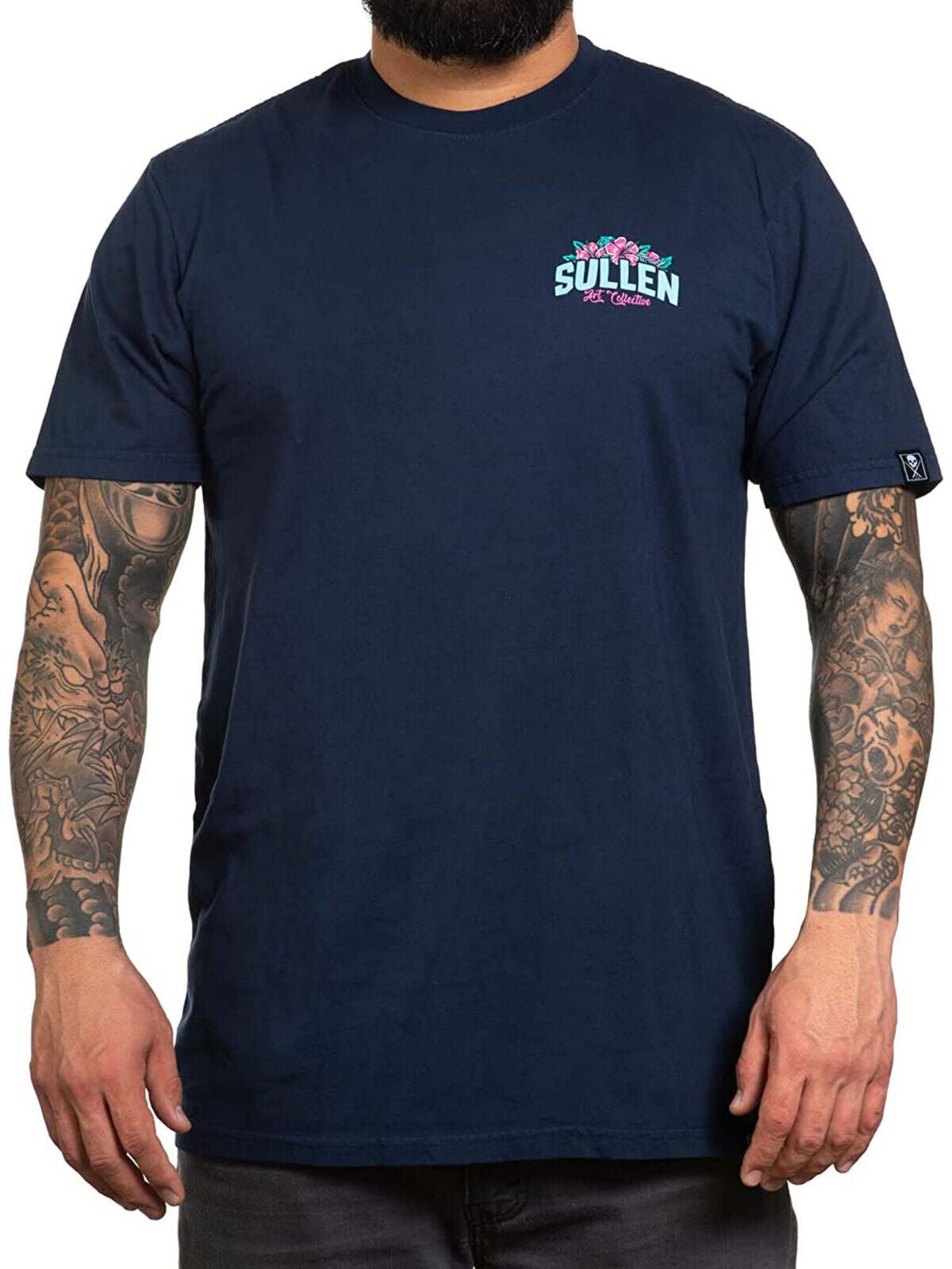 Sullen Clothing "ISLAND LIFE" Mens Premium tee Art Collective tattoo Navy Blue