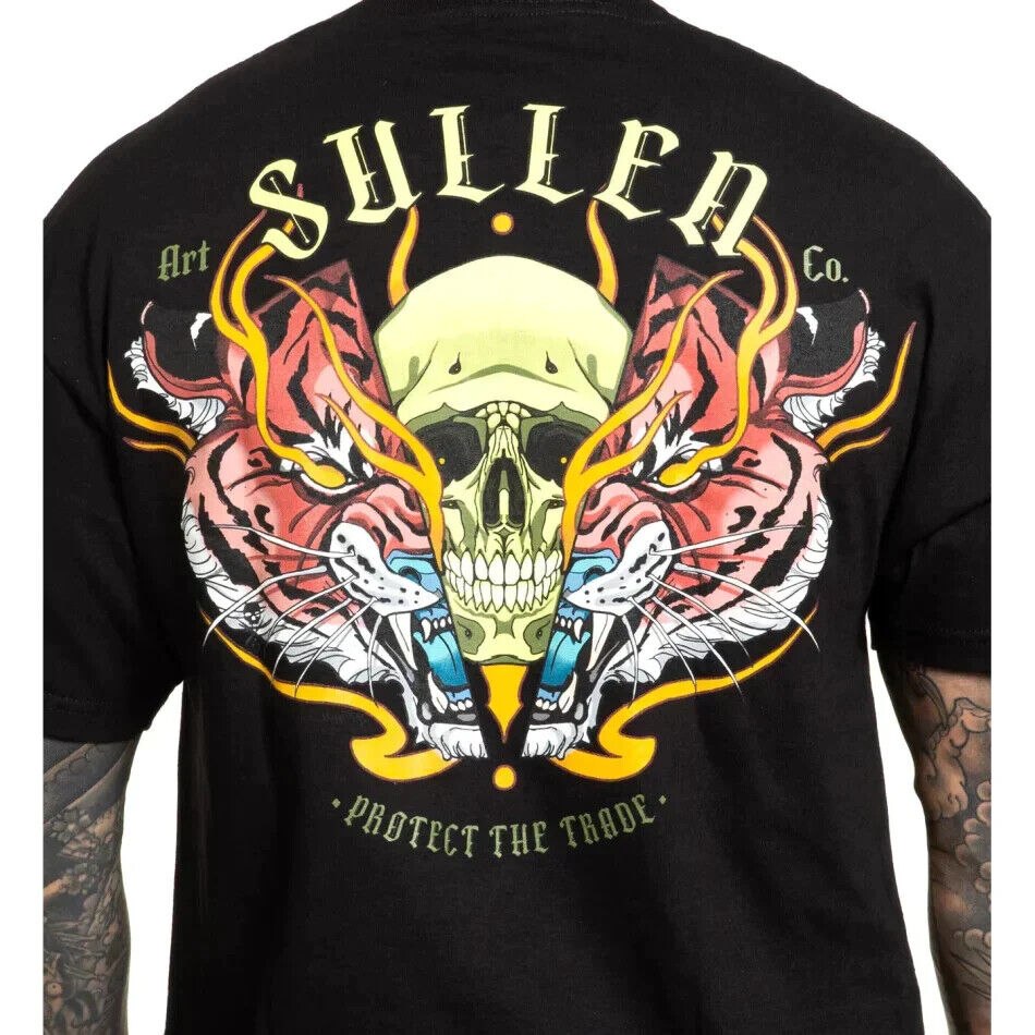 Sullen Clothing "SPLIT-TIGER" Mens tee Art Collective tattoo Black