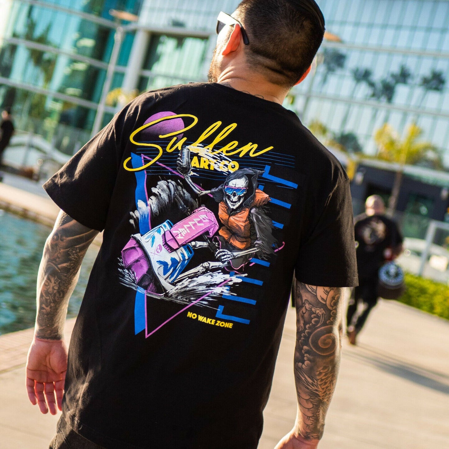Sullen Clothing "NO WAKE ZONE" Mens tee Art Collective tattoo black