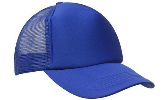 Trucker Cap 5 panel mesh ROYAL BLUE curved peak